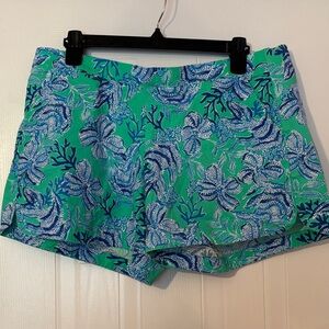 Lilly Pulitzer Turquoise Green Floral Shorts